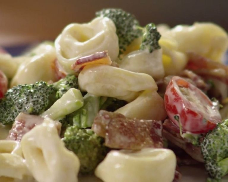 Tortellini Bacon Broccoli Salad Recipe - Bacon Wrapped